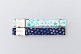 Mint Blue Stars Dog Collar