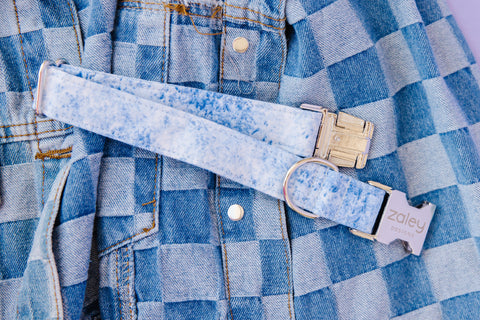 Faded Denim Dog Collar