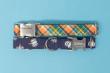 Navy Blue Pumpkins Dog Collar