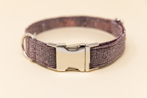 Burgundy Glitter Dog Collar