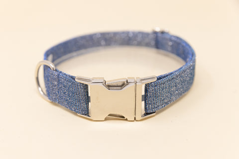 Blue Glitter Dog Collar