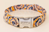 Orange and Black Tie Dye Dog Collar