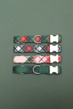 Christmas Buffalo Plaid Fabric Dog Collar