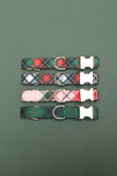 Christmas Buffalo Plaid Fabric Dog Collar