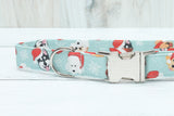 Santa Dogs Fabric Dog Collar