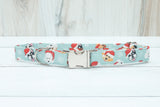 Santa Dogs Fabric Dog Collar