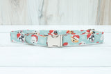 Santa Dogs Fabric Dog Collar