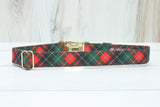 Christmas Buffalo Plaid Fabric Dog Collar