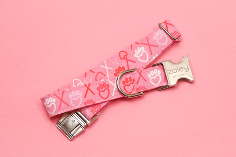 XOXO Pink Dog Collar
