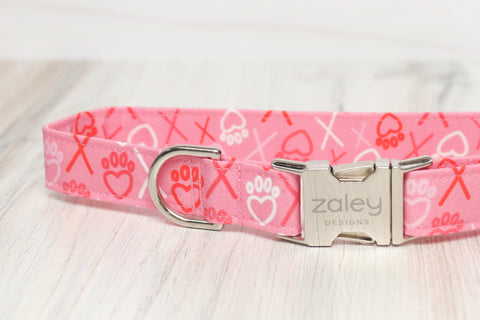XOXO Pink Dog Collar