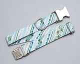 Any 1" wide size - Mint Garland Stripe - Silver Buckle