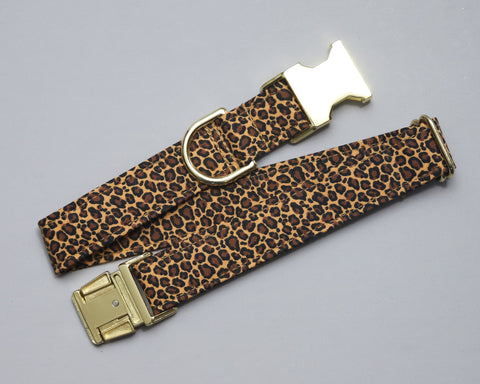 Any 1" wide size - Mini Cheetah- Gold Buckle