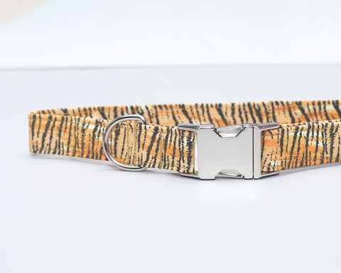 Any 1" wide size - Tiger Stripe - Silver Buckle