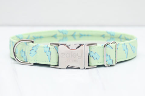 Retro Lightning Bolts Dog Collar