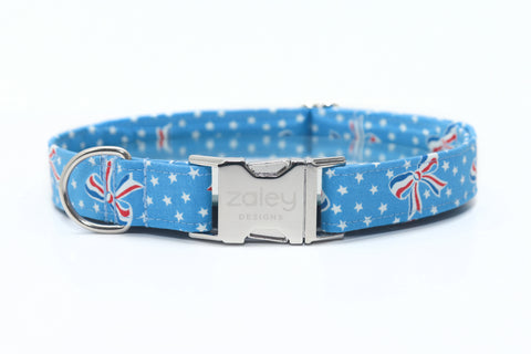 Red, White & Blue Bows Dog Collar