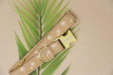 Beige Palm Trees Dog Collar