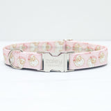 Vintage Pink Santas Dog Collar
