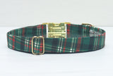 Evergreen Christmas Plaid Dog Collar