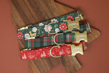 Evergreen Floral & Reindeer Dog Collar
