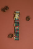 Evergreen Christmas Plaid Dog Collar