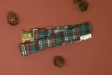 Evergreen Christmas Plaid Dog Collar
