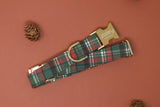 Evergreen Christmas Plaid Dog Collar