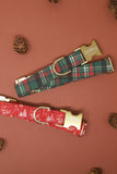 Evergreen Christmas Plaid Dog Collar