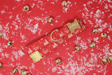 Santa & Reindeer Toile Dog Collar