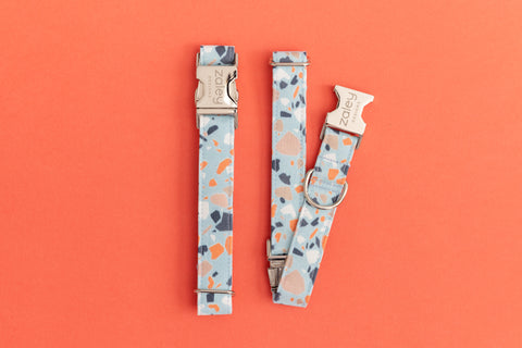 Blue Terrazzo Dog Collar