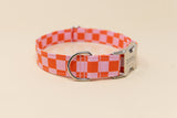Pink Checker Dog Collar