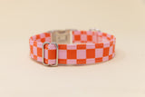 Pink Checker Dog Collar
