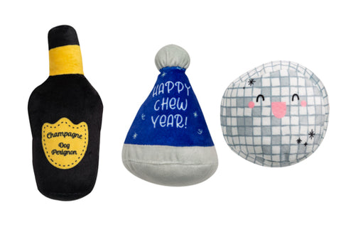 New Years Dog Toy Trio