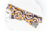 Orange and Black Tie Dye Dog Collar