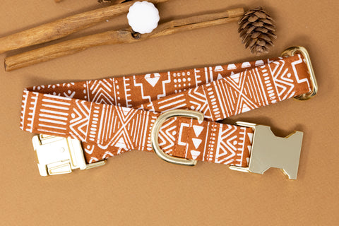 Rust Aztec Dog Collar