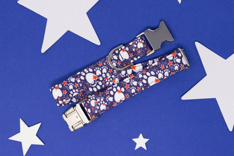 Paw Print Fireworks Dog Collar