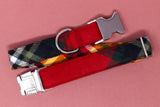 Jingles Flannel Plaid Dog Collar