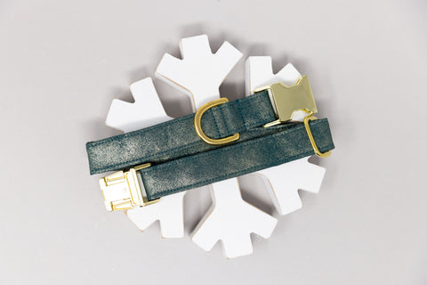Green/Gold Shimmer Dog Collar