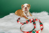 The Frosty Plaid Fabric Dog Collar