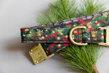 The Christmas Garland Fabric Dog Collar
