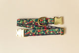 The Christmas Garland Fabric Dog Collar