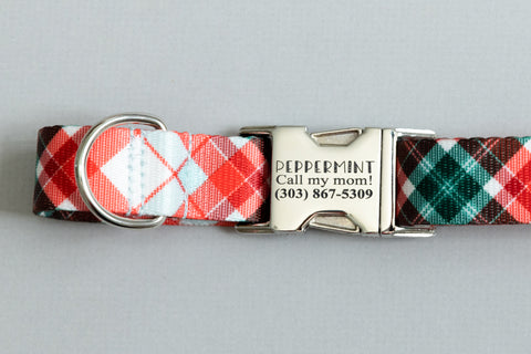 The Frosty Plaid Endurance Dog Collar