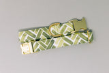Olive Watercolor Herringbone Dog Collar