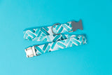 Mint Watercolor Herringbone Dog Collar