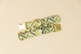 Olive Watercolor Herringbone Dog Collar