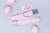 Pink & White Seersucker Dog Collar
