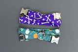 Purple and White Bones Dog Collar