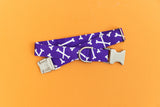 Purple and White Bones Dog Collar