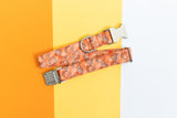 Orange Watercolor Pumpkins Dog Collar