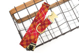 Burgundy Plaid Dog Collar
