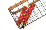 Burgundy Plaid Dog Collar
